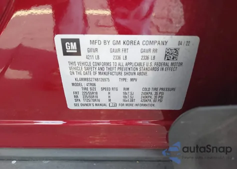 2022 Buick Encore Gx Fwd Preferred из США, поврежденный, VIN KL4MMBS27NB126975